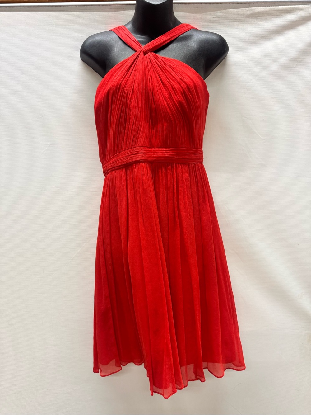 J. Crew Vibrant Red Pleated Cocktail Dress